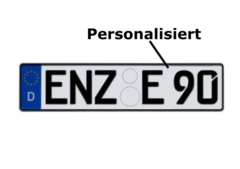 ENZ-Kennzeichen - Personalisierbar (nach DIN-Norm gefertigt)